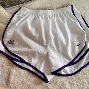 TCU horned frogs running Nike shorts